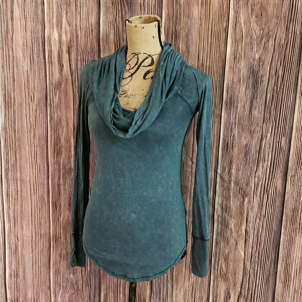 3 for $25 Free People Cowl Neck Long Sleeve Top Sz XS